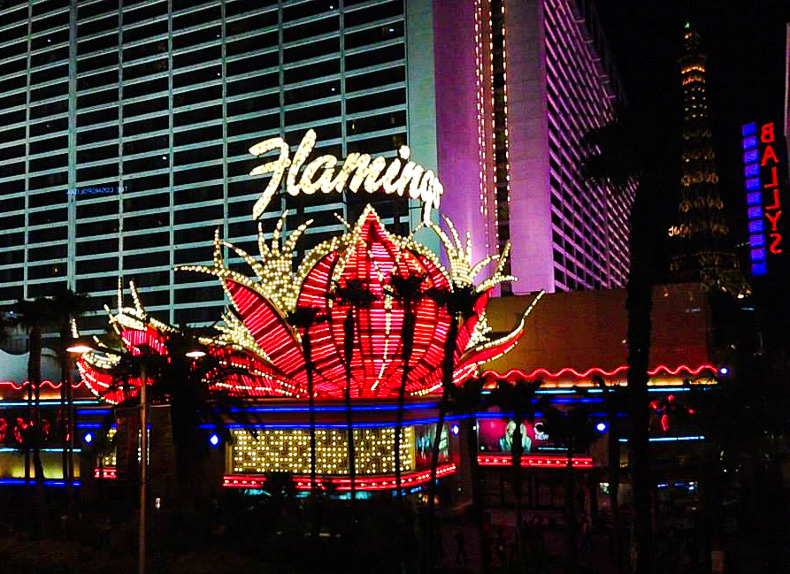 Las Vegas Flamingo Hotel at night
